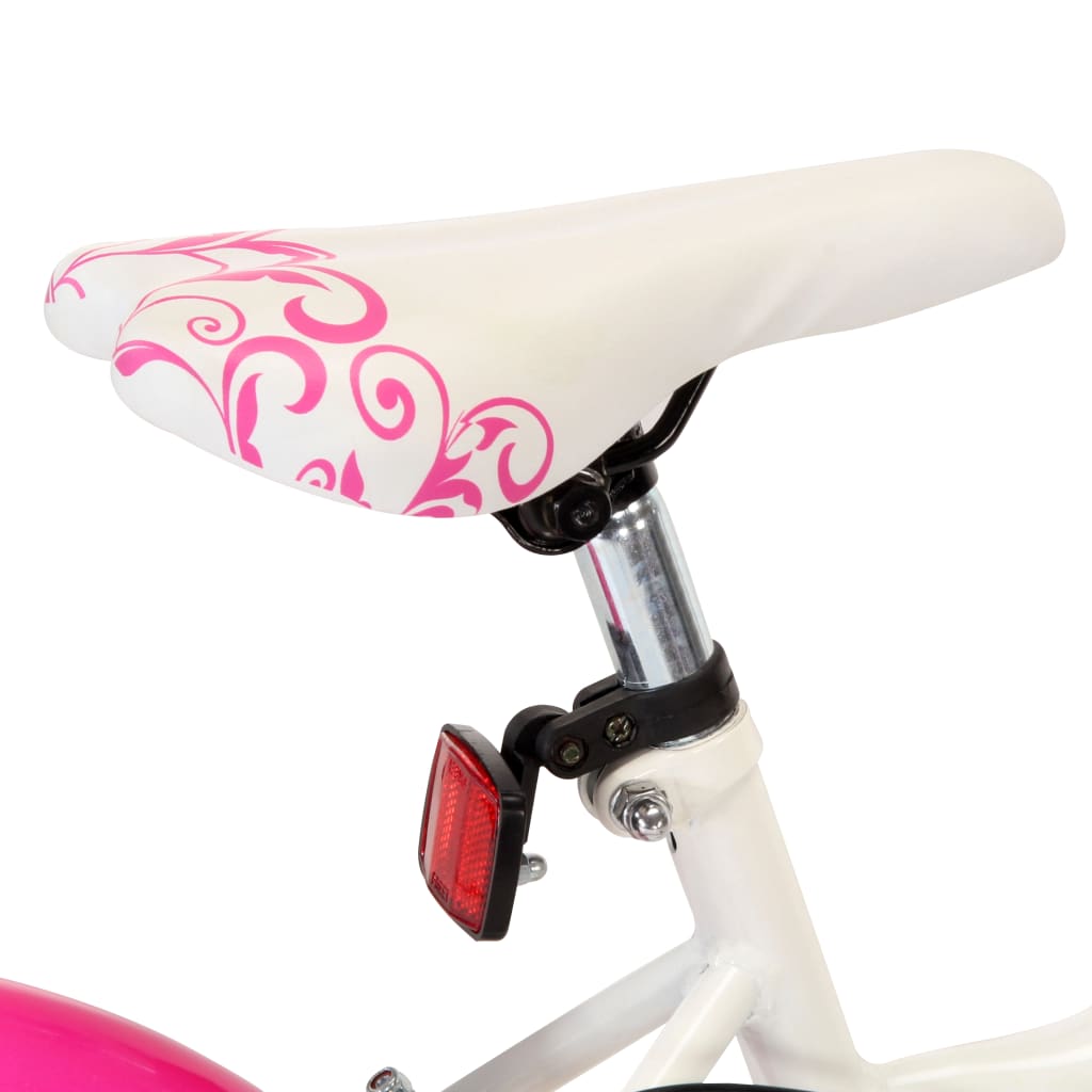 Kinderfiets 18 Inch Roze En Wit