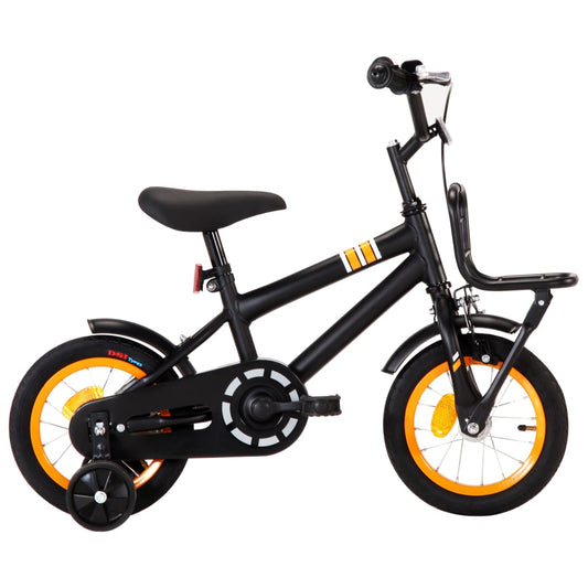 Kinderfiets Met Voordrager 12 Inch Zwart En Oranje