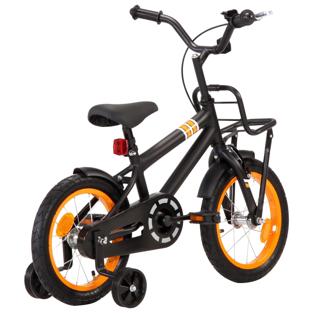 Kinderfiets Met Voordrager 14 Inch Zwart En Oranje