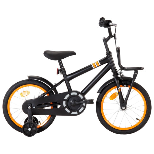 Kinderfiets Met Voordrager 16 Inch Zwart En Oranje