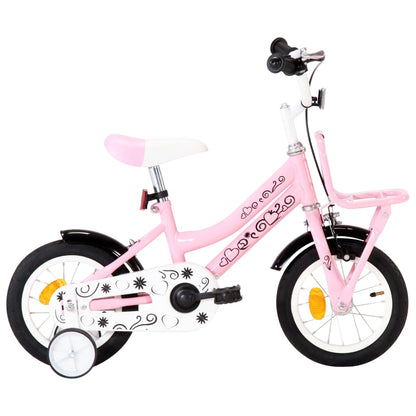 Kinderfiets Met Voordrager 12 Inch Wit En Roze