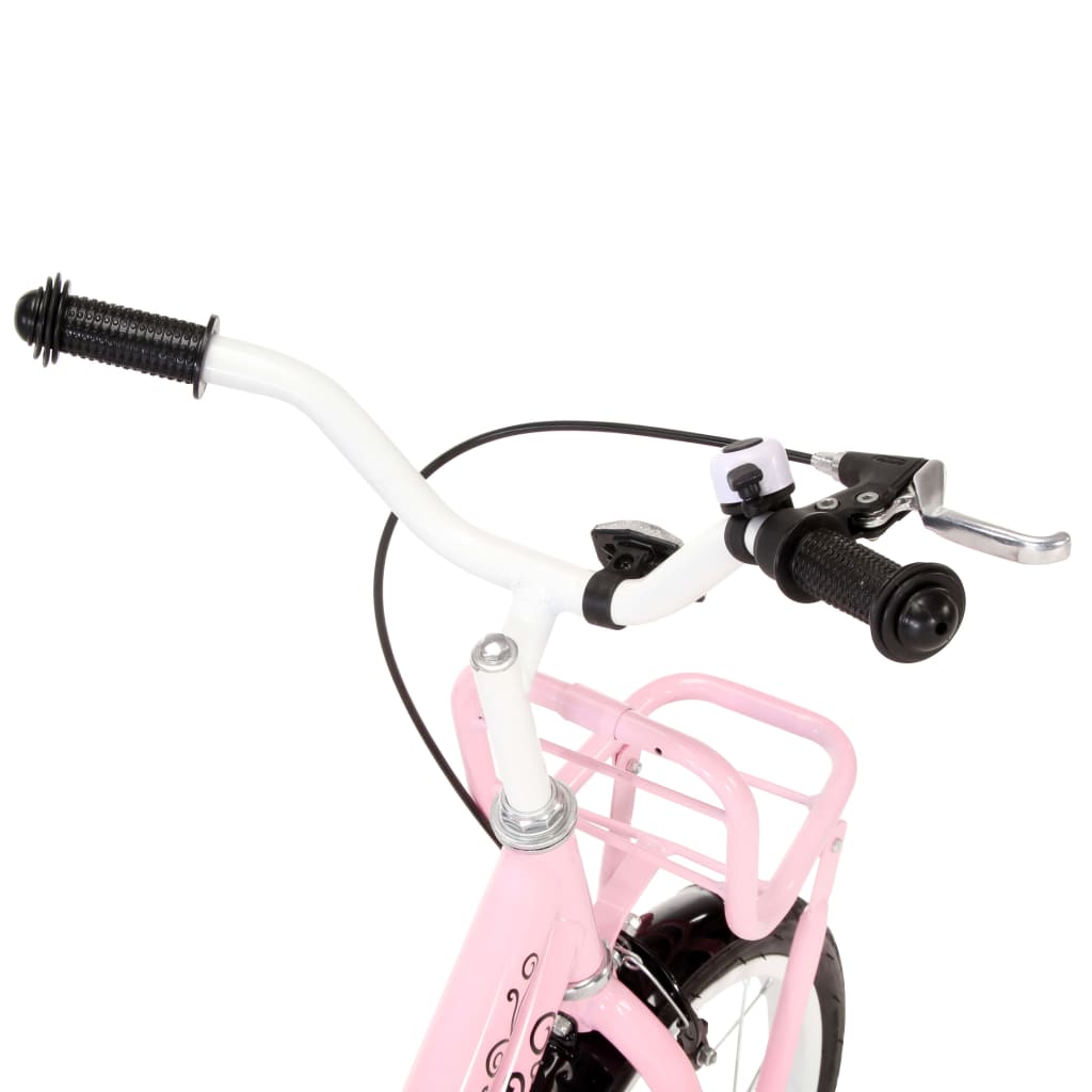 Kinderfiets Met Voordrager 14 Inch Wit En Roze