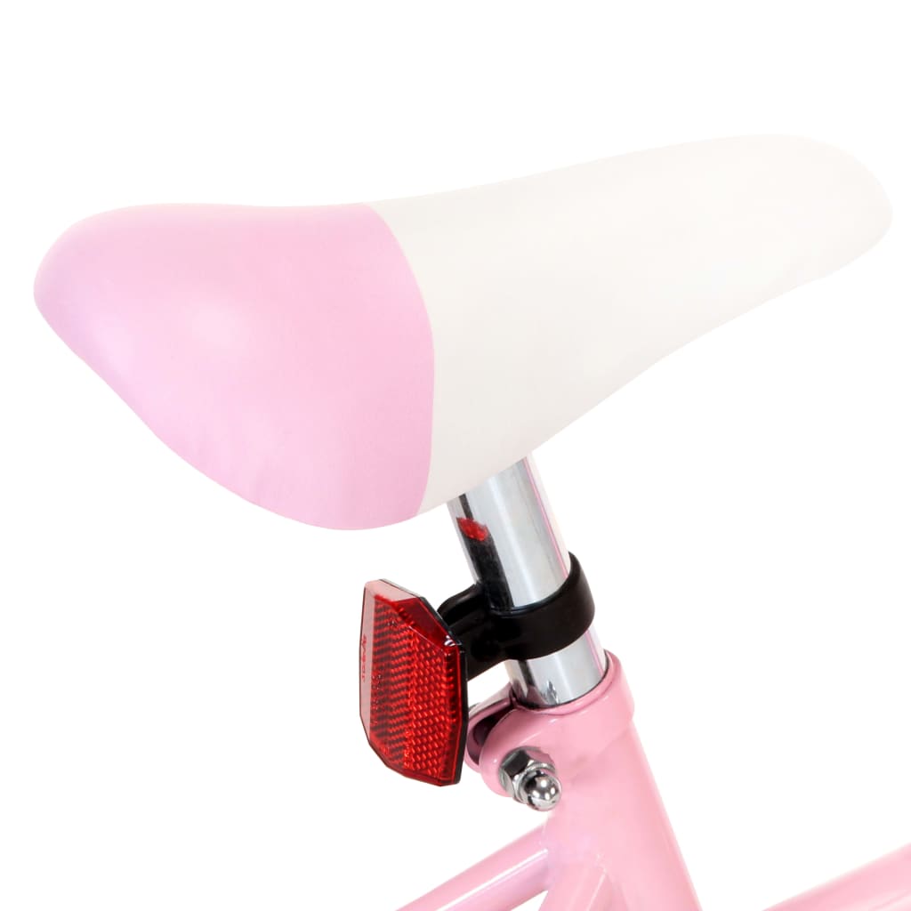 Kinderfiets Met Voordrager 14 Inch Wit En Roze
