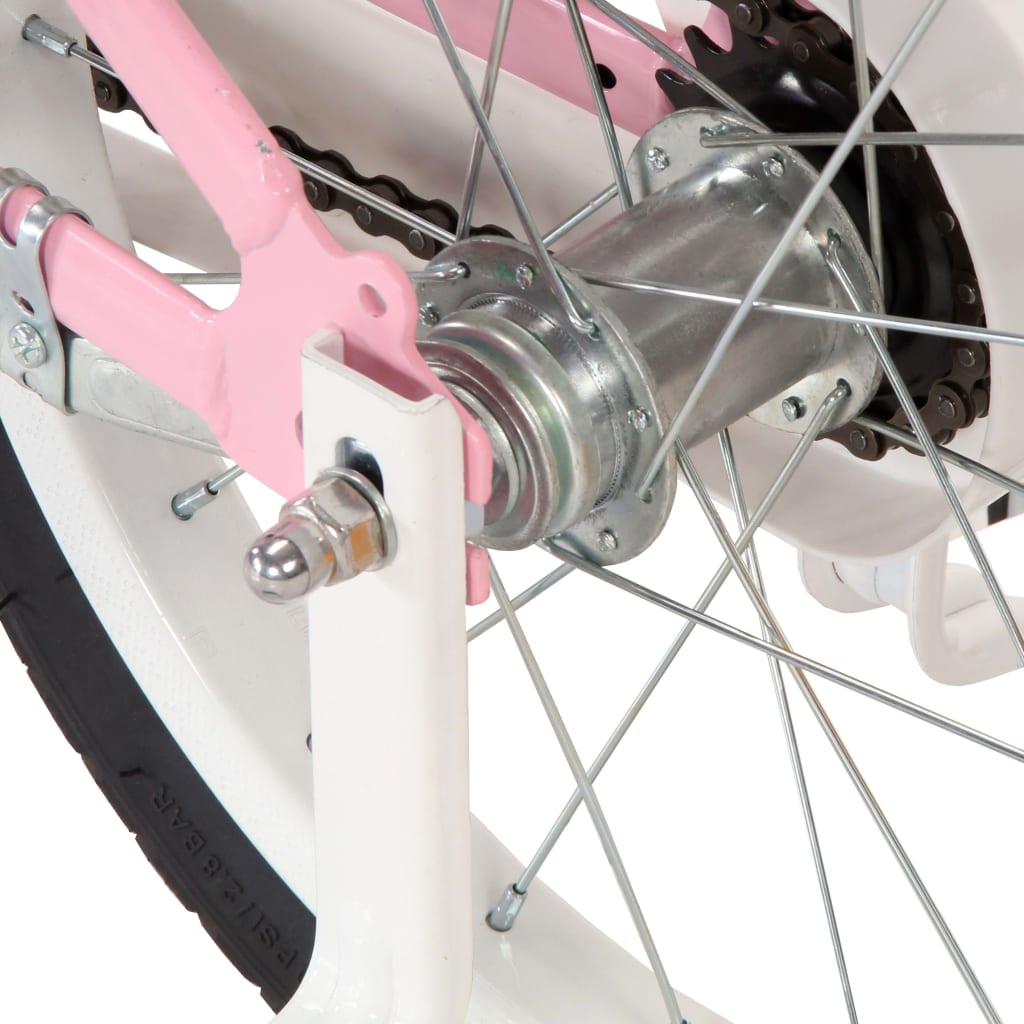 Kinderfiets Met Voordrager 14 Inch Wit En Roze