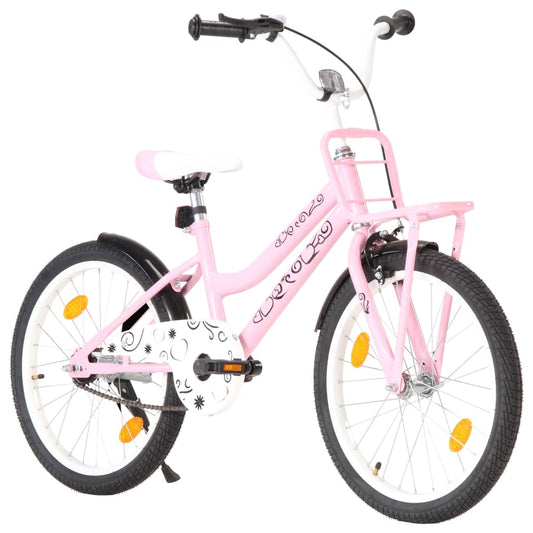 Kinderfiets Met Voordrager 20 Inch Roze En Zwart