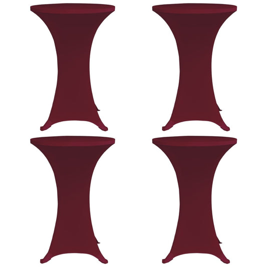 Statafelhoes 4 St Stretch Ø60 Cm Bordeauxrood