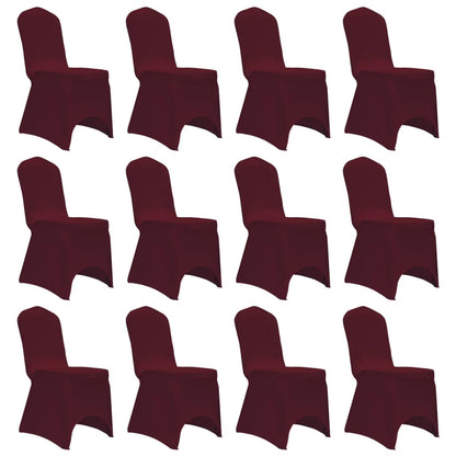 Stoelhoezen Stretch 12 St Bordeauxrood