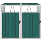 Afvalbakberging Dubbel 143X81X121 Cm Staal Groen