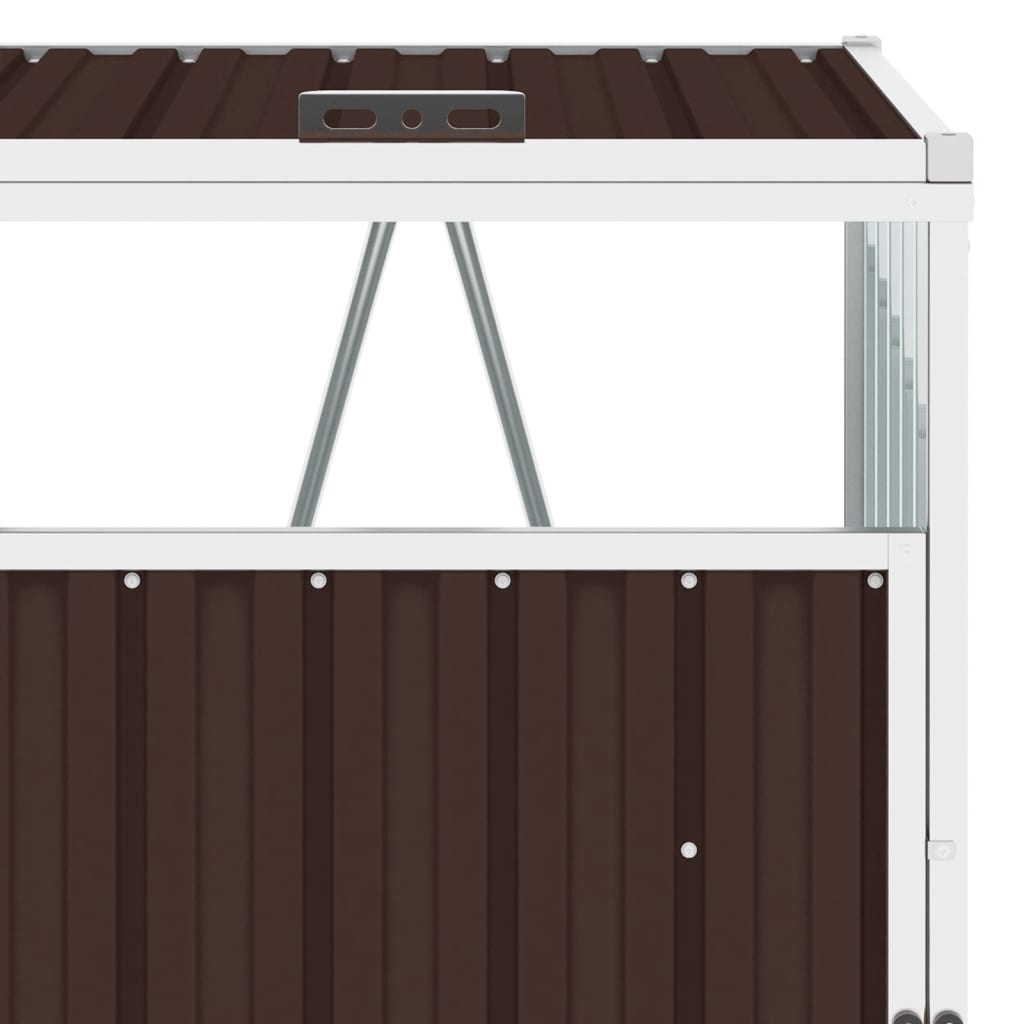 Afvalbakberging Dubbel 143X81X121 Cm Staal Bruin