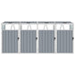 Afvalbakberging Vierdubbel 286X81X121 Cm Staal Grijs