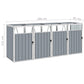 Afvalbakberging Vierdubbel 286X81X121 Cm Staal Grijs