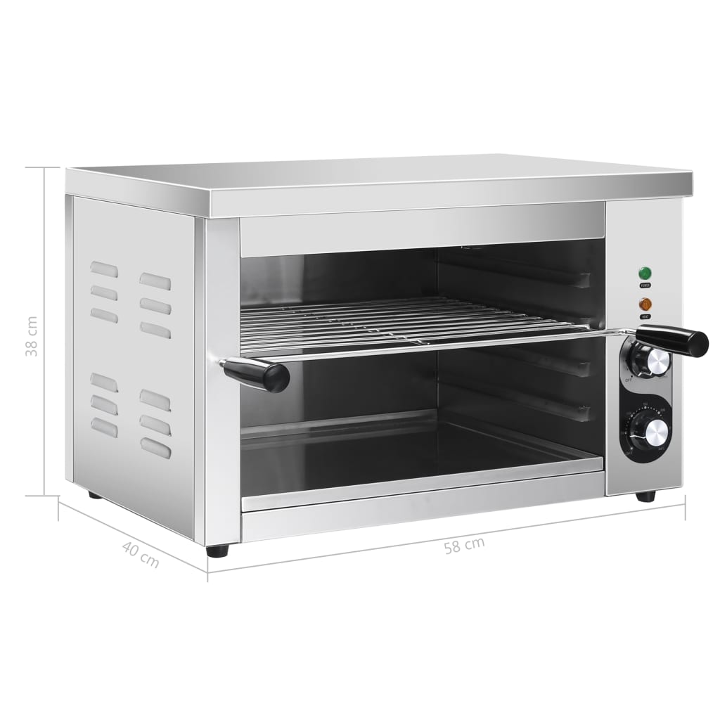 Salamandergrill Elektrisch Gastronorm 3000 W Roestvrij Staal