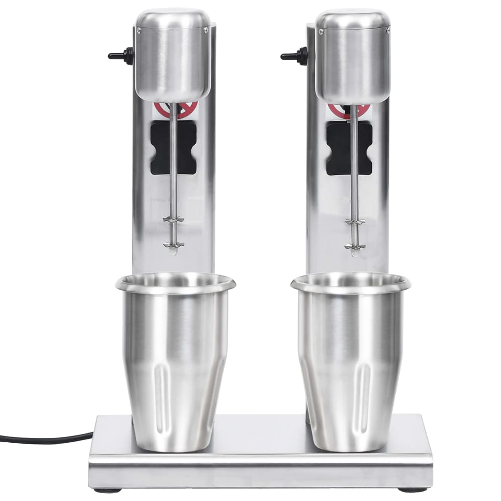 Milkshake Mixer Met Dubbele Bekers Roestvrij Staal 2 L