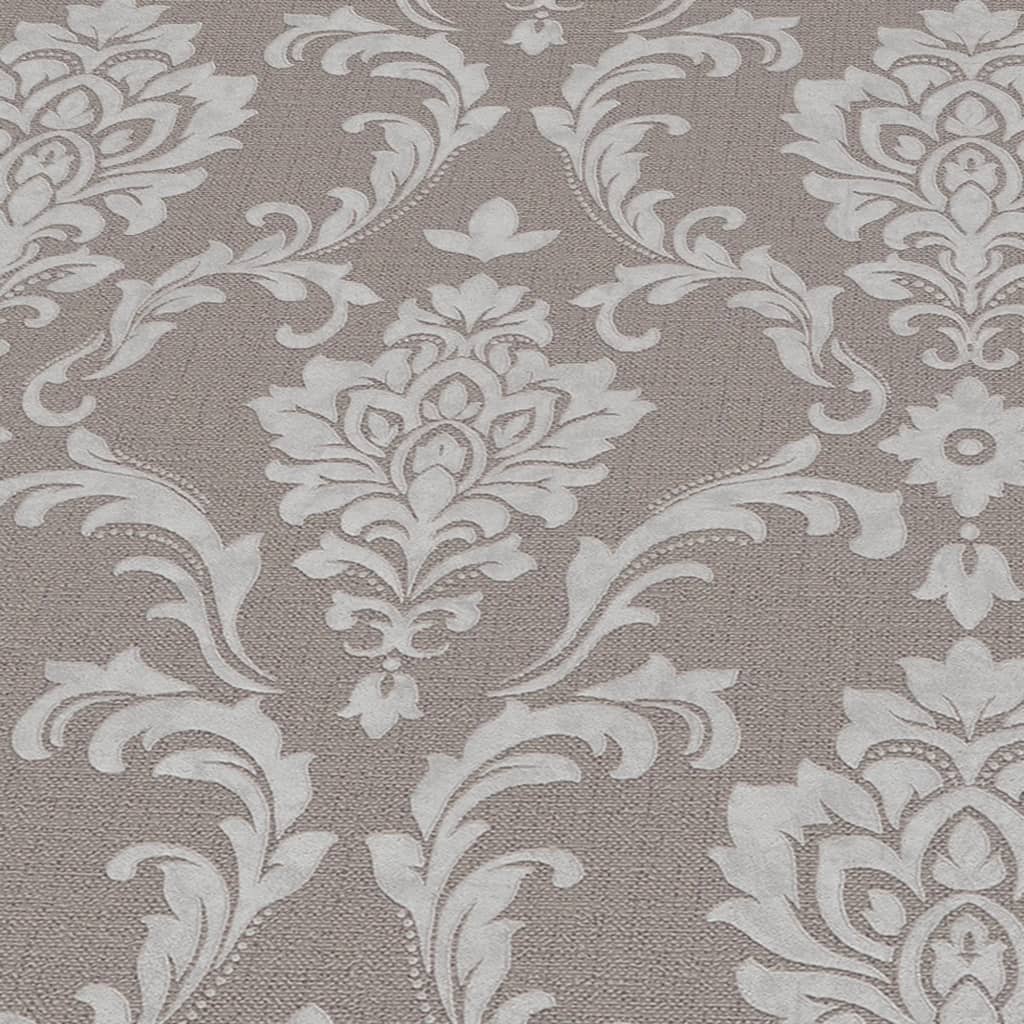 2 St Vliesbehangrollen Ornament Druk 0,53X10 M Taupe