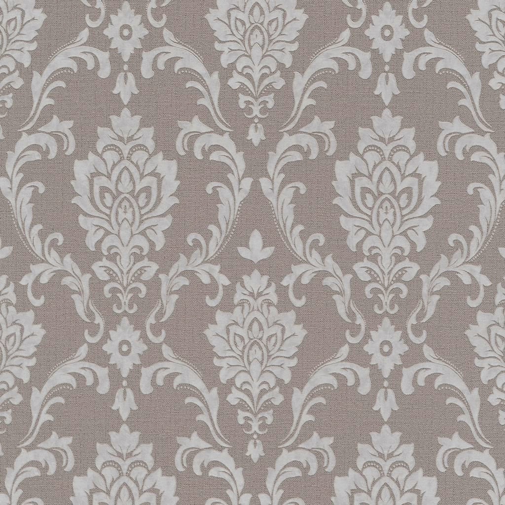 4 St Vliesbehangrollen Ornament Druk 0,53X10 M Taupe