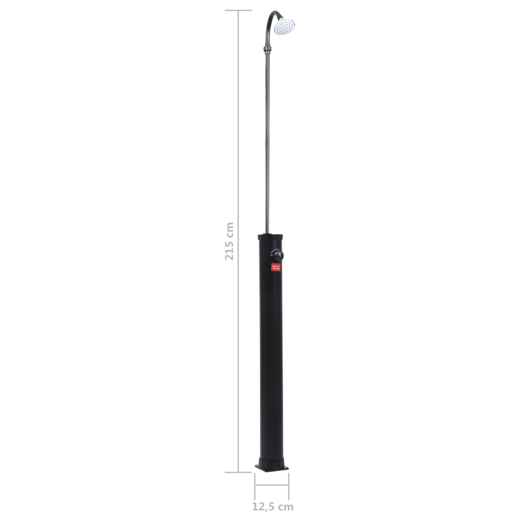 Buitendouche Solar 8 L 215 Cm Zwart