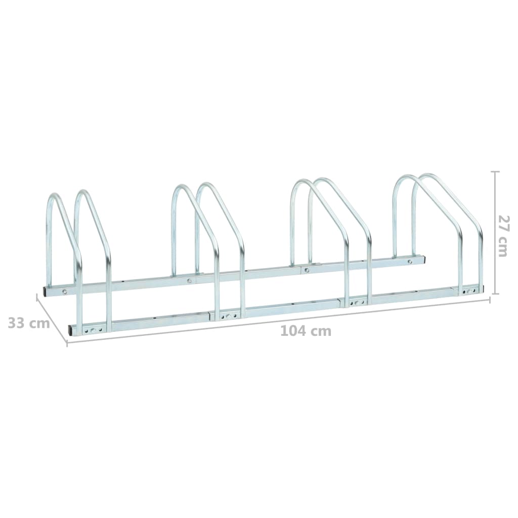 Fietsenrek Voor 4 Fietsen 104X33X27 Cm Staal