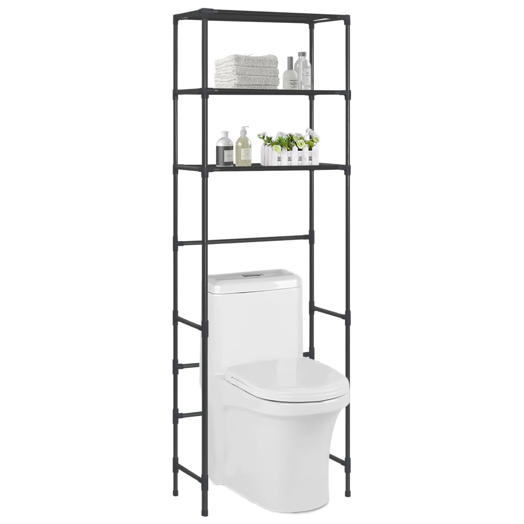 Opbergrek Voor Boven Toilet 3-Laags 53X28X169 Cm Zwart