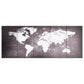 Wandprintset Wereldkaart 200X80 Cm Canvas Grijs