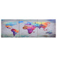 Wandprintset Wereldkaart 120X40 Cm Canvas Meerkleurig