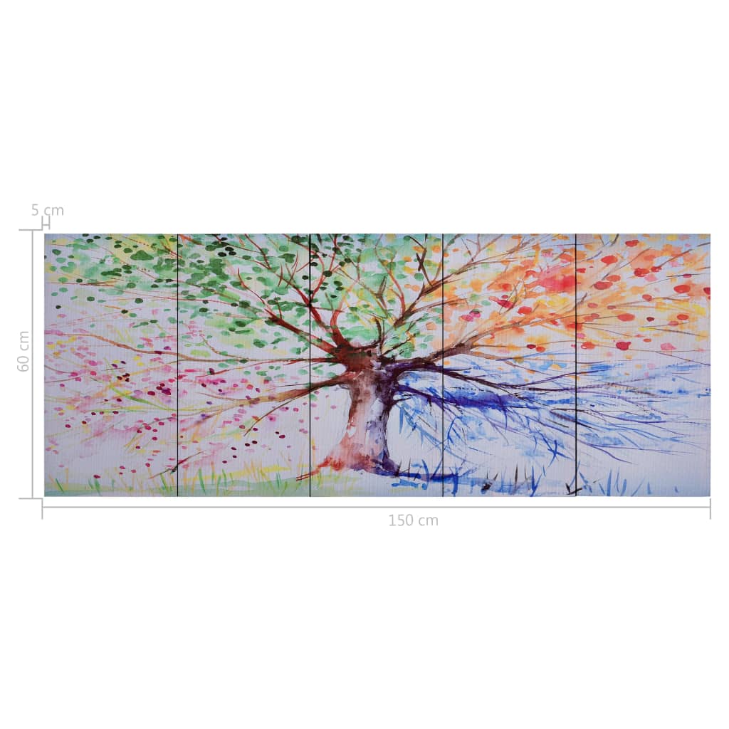 Wandprintset Regenboom 150X60 Cm Canvas Meerkleurig