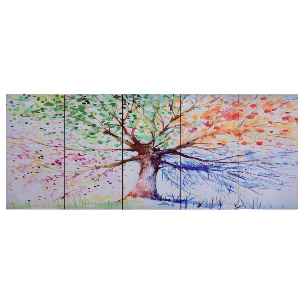 Wandprintset Regenboom 200X80 Cm Canvas Meerkleurig