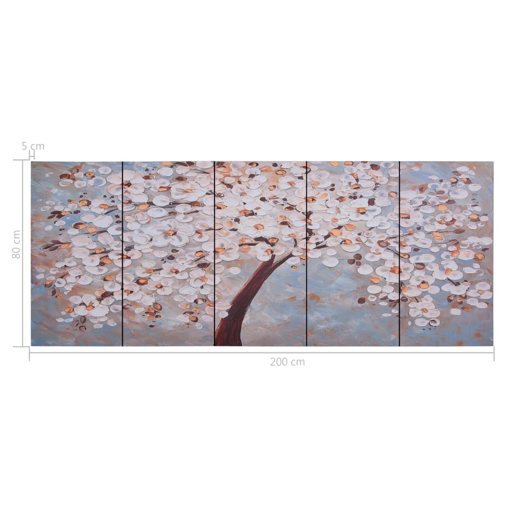 Wandprintset Bloeiende Boom 200X80 Cm Canvas Meerkleurig
