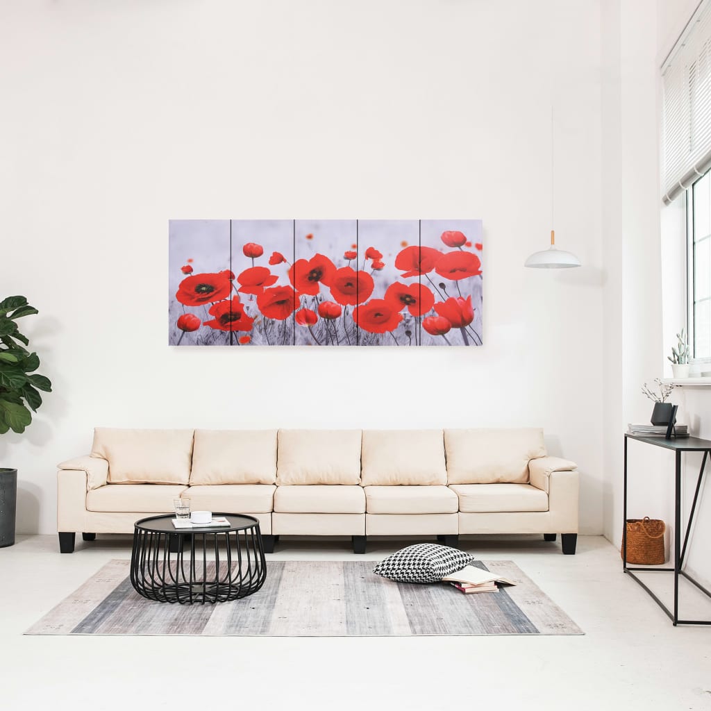 Wandprintset Bloem 150X60 Cm Canvas Meerkleurig