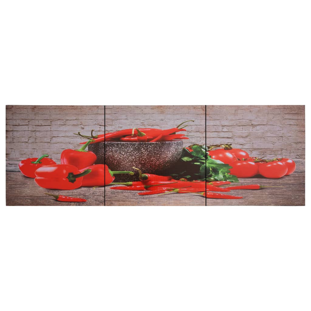 Wandprintset Paprika 120X40 Cm Canvas Meerkleurig