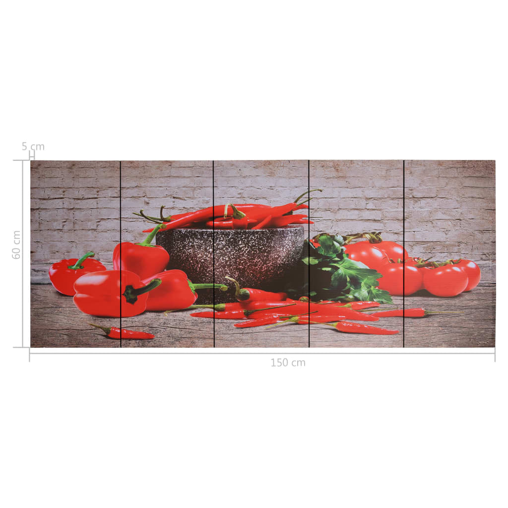 Wandprintset Paprika 150X60 Cm Canvas Meerkleurig