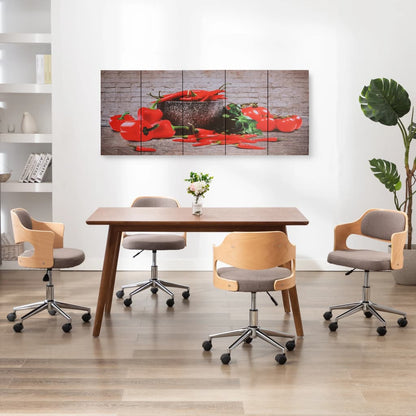 Wandprintset Paprika 200X80 Cm Canvas Meerkleurig