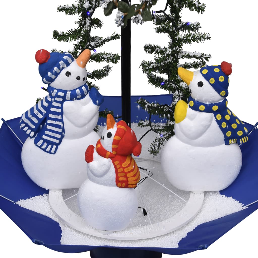 Kerstboom Sneeuwend Met Paraplubasis 75 Cm Pvc Blauw