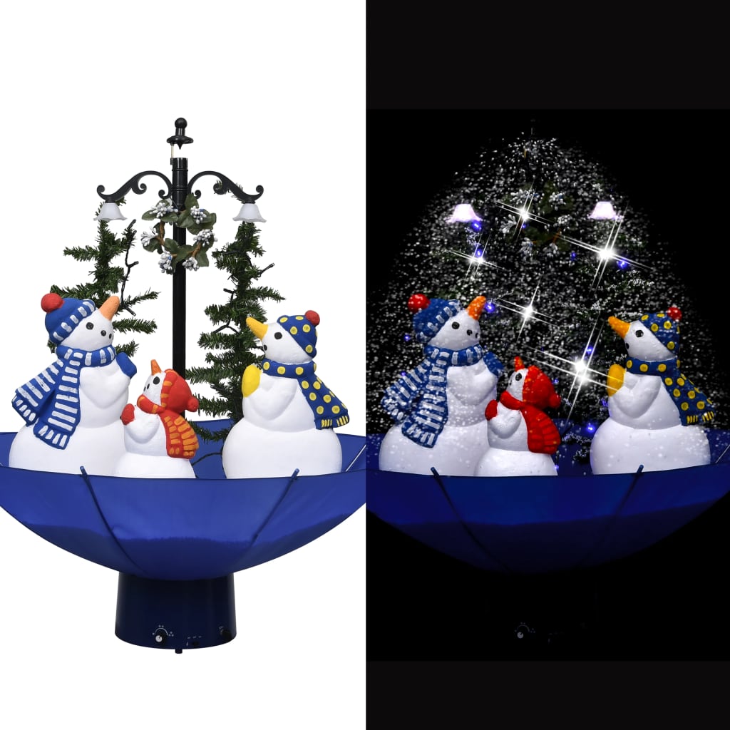 Kerstboom Sneeuwend Met Paraplubasis 75 Cm Pvc Blauw