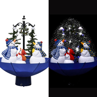 Kerstboom Sneeuwend Met Paraplubasis 75 Cm Pvc Blauw