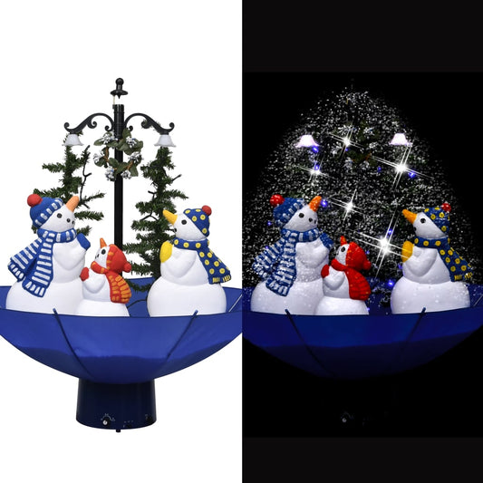 Kerstboom Sneeuwend Met Paraplubasis 75 Cm Pvc Blauw