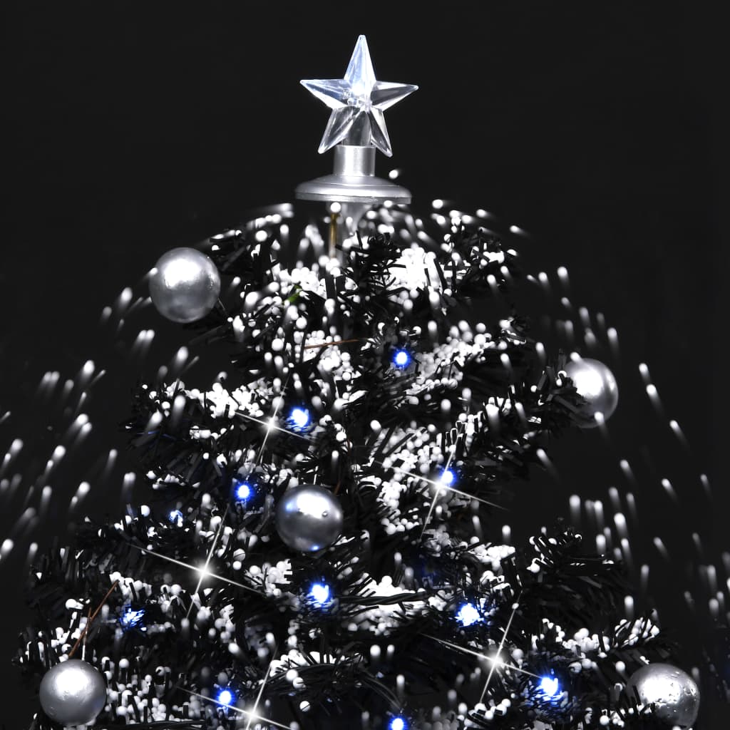 Kerstboom Sneeuwend Met Paraplubasis 75 Cm Pvc Zwart