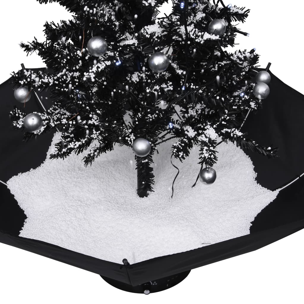 Kerstboom Sneeuwend Met Paraplubasis 75 Cm Pvc Zwart