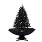 Kerstboom Sneeuwend Met Paraplubasis 140 Cm Pvc Zwart