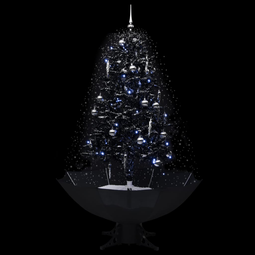 Kerstboom Sneeuwend Met Paraplubasis 170 Cm Pvc Zwart