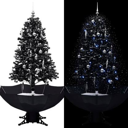 Kerstboom Sneeuwend Met Paraplubasis 170 Cm Pvc Zwart