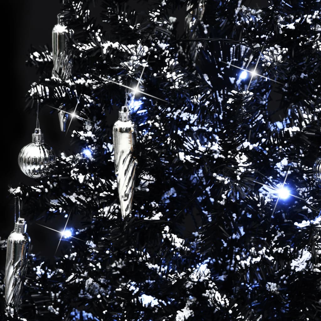 Kerstboom Sneeuwend Met Paraplubasis 190 Cm Pvc Zwart