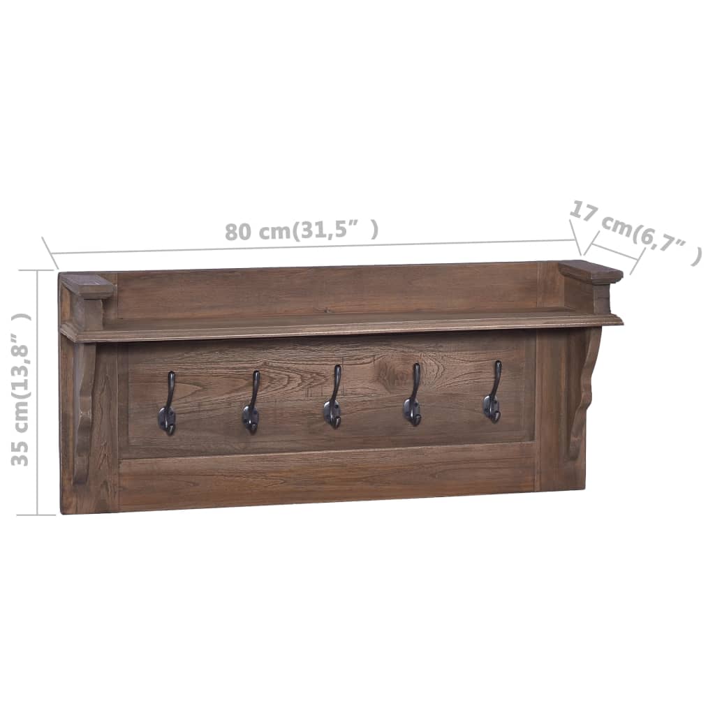 Wandkapstok 80X17X35 Cm Massief Teakhout