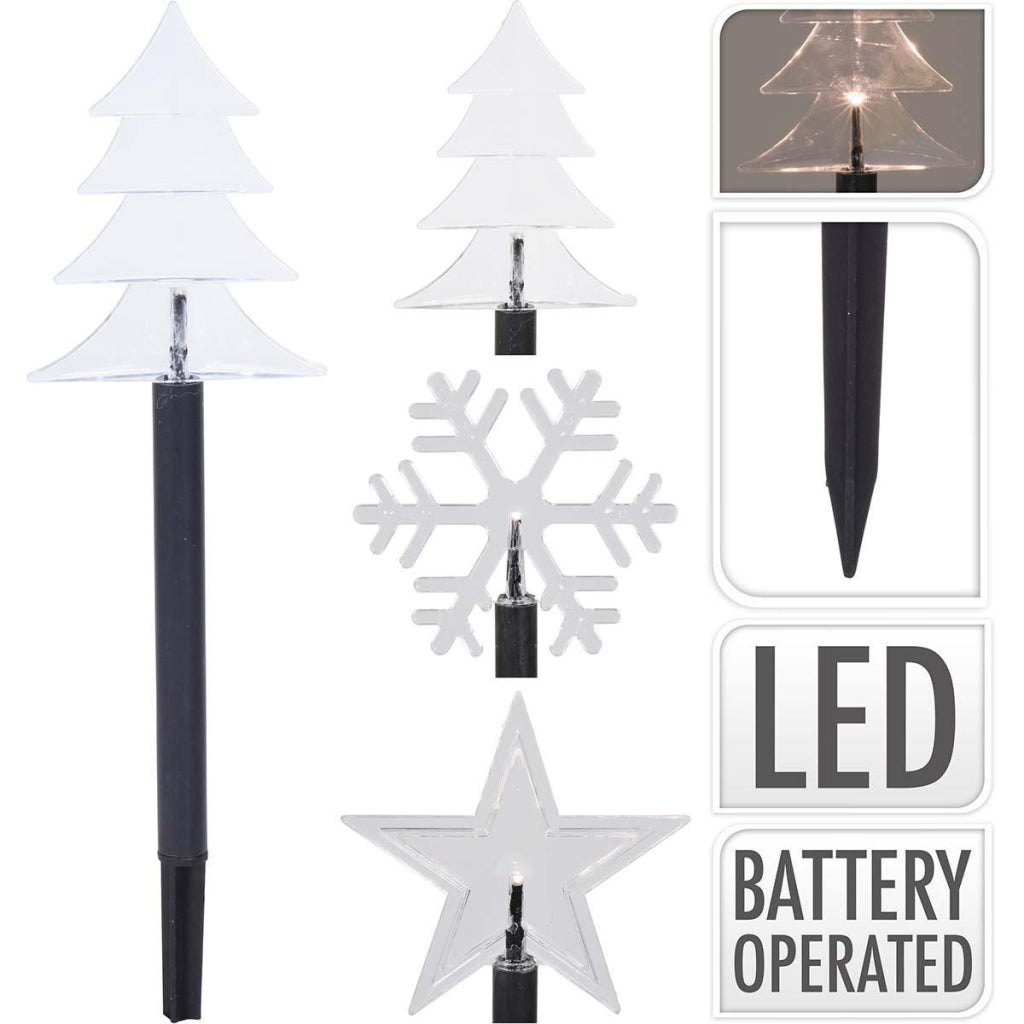 S.i.a. Led Kerstverlichting Op Grondpin Ip44 + Timer 5 Stuks Assorti