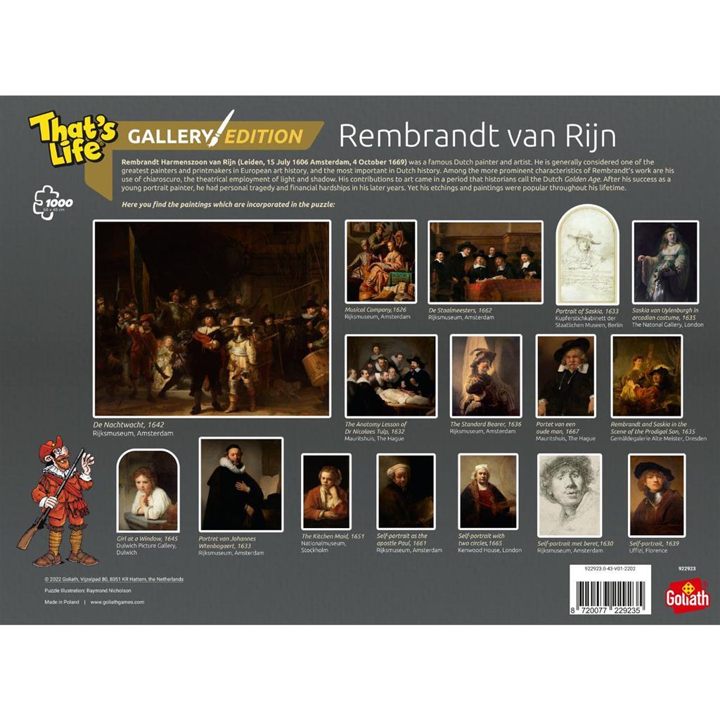 Goliath Puzzel Thats Life Gallery Edition Rembrandt Van Rijn 1000 Stukjes