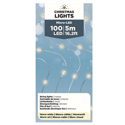 Basic Kerstverlichting Streng Zilverdraad Warmwit 495 Cm 100 Lampjes