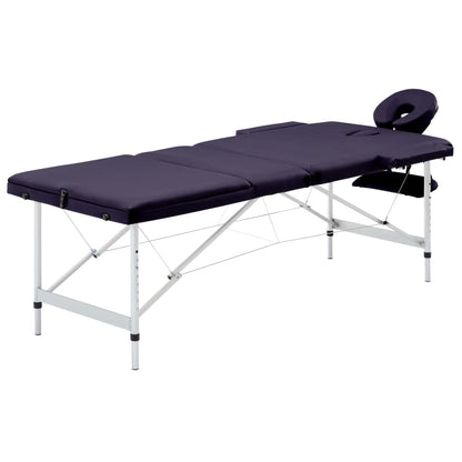 Massagetafel Inklapbaar 3 Zones Aluminum Paars