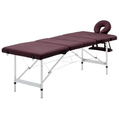 Massagetafel Inklapbaar 4 Zones Aluminum Wijnpaars