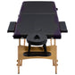 Massagetafel Inklapbaar 2 Zones Hout Zwart