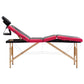 Massagetafel Inklapbaar 4 Zones Hout Zwart En Roze