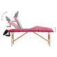 Massagetafel Inklapbaar 4 Zones Hout Zwart En Roze